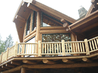 Custom Log Home Deck