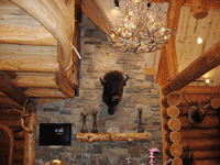 Custom Log Home Living Room