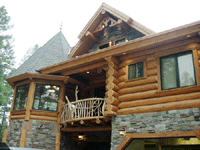 Custom Log Home Balcony