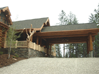 Log Home Portico Drive