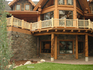 Corner of Custom Log Home