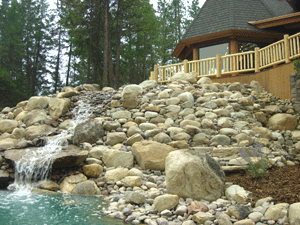 Log Home Waterfall