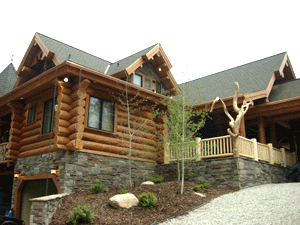 Log Home Corner View